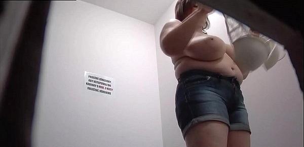  Girl with Huge Tits Caught on Security Cam